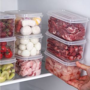 2Pcs Transparent Refrigerator Food Preservation Box 700ml Large Capacity Fruit and Vegetable Storage Box Food Grade Kitchen Food Sealed Container