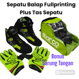 Paket Hemat Sepatu Drag Race Printing & Tas Jngjing BONUS Sarung Tangan Full Printing