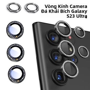 Miếng Dán Bảo Vệ Camera Kính Cường Lực Kim Loại Hình Kim Cương Dành Cho Samsung Galaxy S22/S23/S24/S25 Plus Ultra