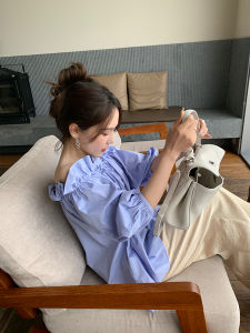 YUMOMO STAR High Density High Elasticity Cotton Shirt for Women French Style Ruffle K-style Loose Fit Short Sleeve Pullover