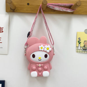 กระเป๋าสะพายข้างเด็กซิลิโคนขนาดใหญ่ การ์ตูน ดีไซน์ กระเป๋าใส่โทรศัพท์กระเป๋าใส่เหรียญเด็กผู้หญิง อินเทรนด์ กระเป๋าเด็ก เอว