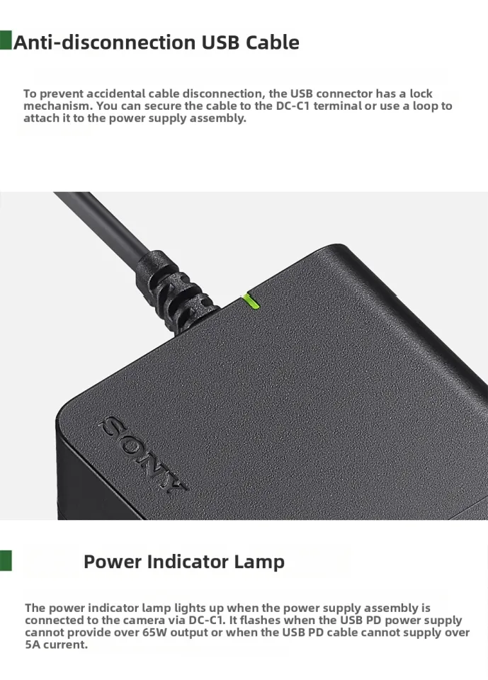 Sony | Dc Coupler Dc-C1 (Np-Fz100 Fw50 Continuous Power Supply USB