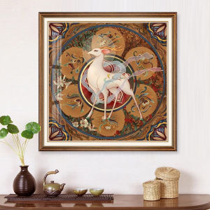 QIANHONGXIU | Dunhuang Nian Jiu Deer Design Cross Stitch Living Room Decor