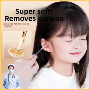 MONLEYTA | Disposable Earwax Removal Stick Childrens Special Nose Cleaning Stick Ear Cleaning Cotton Swab Stick Adhesive Ear Digging Tool
