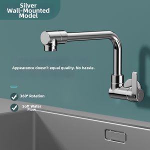 BESTH | Wall Mounted Rotatable Single Cold Splash Proof Kitchen Faucet