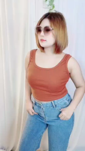 พร้อมส่ง🍒เสื้อครอปกล้ามผ้าร่องเนื้อบาง เสื้อครอป เสื้อสายเดี่ยว อก 34-48 นิ้ว  เสื้อสาวอวบ #498