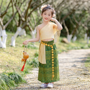 Dai Ethnic Childrens Dance Performance Costume New Style Xishuangbanna Clothing Female Model Cute Minority Festival Outfit
