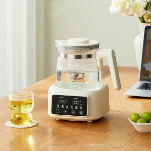 ankale多功能恒温烧水壶小型迷你办公室保温玻璃花茶壶电炖杯1.3L