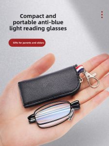 COLORE.IN | Foldable Keychain Reading Glasses Lightweight Compact Mini Portable Eyeglass Case HD