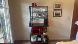 Kitchen Sideboard Cabinet Bakers Rack 3/6 Tier Storage Shelf Microwave Stand Coffee Bar Organizer Rustic Brown Black
