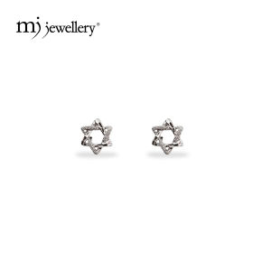 MJ Jewellery 925 Sterling Silver Earrings SS171 Plated White Gold