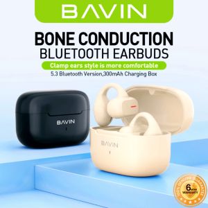 BAVIN BA63 HiFi Open-Ear Earphones TWS Bluetooth Wireless Earbuds Long Battery Life w/ Built-In Microphone & Smart Touch