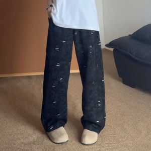 Quần Thể Thao Nam Màu Xanh Lam Quần Ống Đứng Co Giãn Thoải Mái Phong Cách Mỹ Cạp Chun Quần Lửng Mùa Thu