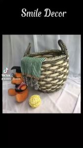 Giỏ nhựa tròn đựng đồ Smile Decor chữ X sắp xếp không gian trang trí nhà cửa (hàng xuất khẩu)