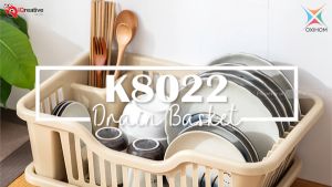 Oxihom K8022 Tempat Rak Pengering Piring Plastik Pengering Buah dan Sayur