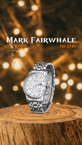 ORIGINAL Jam Tangan Pria Mark Fairwhale 5180 Quartz Chronograph Garansi Resmi 1 Tahun - Stainless Steel