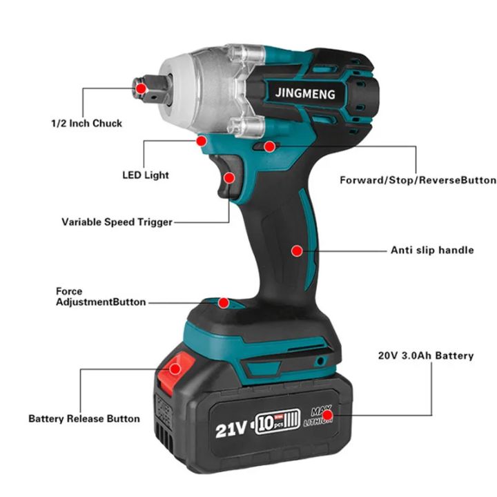 Power Tool Cordless Electric Impact Wrench Brushless Electric Wrench