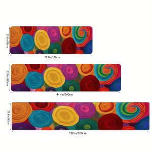 Thảm Trải Sàn Hình Tròn Đầy Màu Sắc VIKAMA Thảm Trải Sàn Bằng Vải Polyester Cho Nhà Bếp Phòng Ngủ Phòng Tắm - Thảm Trải Sàn Phối Màu Tại Nhà