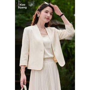 Misoshine | Glossy Acetate Simple Style Womens Blazer Jacket