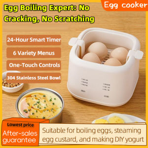 Convenient Fast egg cooker intelligent scheduled dormitory breakfast egg cooking artifact multifunctional household small egg steamer automatic power-off