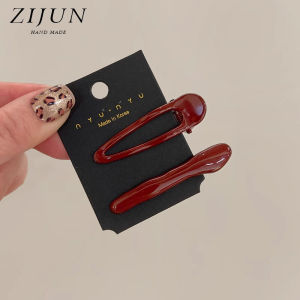 Red Wine Color Duckbill Hair Clip Metal Side Clip Hair Accessories Womens New Years Seamless Hairpins Fringe Holder