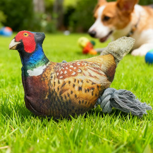 Plush Toy for Cats and Dogs: Lifelike Pheasant Tear-Resistant Knotted Toy Washable Interactive Companion Toy for Pets