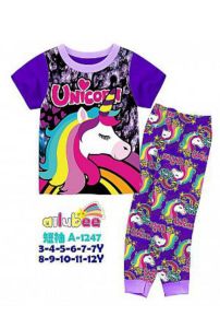 Baju Tidur Anak Perempuan Motif Unicorn Purple PJMS444