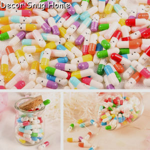 【On Sale】แคปซูลข้อความ100ชิ้นพร้อมม้วนเล็กๆน่ารักยิ้มอักษรรักยาเม็ดโรแมนติกคำอวยพรเครื่องบรรจุขวดโน้ตรักที่สร้างสรรค์