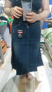 Rok 7/9 Kancing Jeans Span Stretch Import Wanita Remaja Dewasa Terbaru