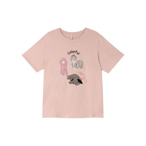 NIHAOKANONG | Áo Thun Cotton Thêu Chó Dễ Thương