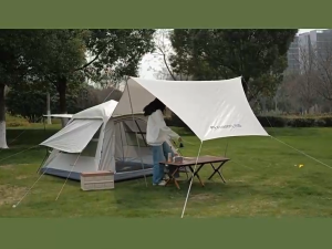 Camping Tent Automatic Tent 5-7-9 People Waterproof and Sun Proof Large Size Tent with Awning