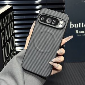 szhaiyu | Carbon Fiber Texture Magnetic Phone Case for Google Pixel 7 7A 8 8A 9 9A 10 Pro XL Slim Protective Cover with Non-Slip Edge