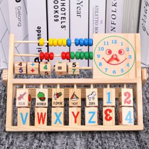 Đồ chơi gỗ Montessori Kệ gỗ chữ A giúp bé học tiếng AnhLàm Toán cơ bản