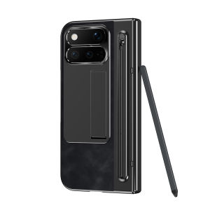 szhaiyu | For Google Pixel 11 Pro Fold Pixel 10 Pro Fold 9Pro 5G Leather Case With Pen Slot With Hinge Protection Bracket Shockproof Cover