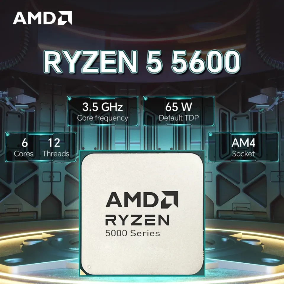AMD | AMD Ryzen 5 5600 Gaming CPU 6 Core 12 Thread 4.4GHz Boost