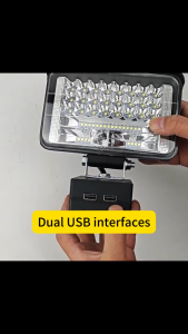 8 inch Cordless Work Light LED 84 LED Lamp Beads Lithium Battery Lamp 1500LM Work Light Spotlight For Li-ion Battery Dual USB Ports Outdoor Floodlight Emergency Light