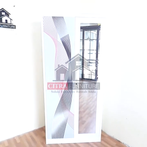 Lemari Pakaian Besi 2 Pintu swing ayun Cermin|Lemari Baju Plat Besi || Anti Jamur CTR3