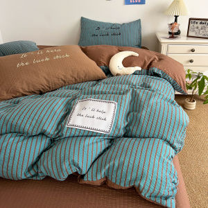 ZHIDING | Student Dorm Vintage Washed Cotton Bedding 4-Piece Set