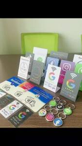 Bandai | 10 Chiếc Google Signboard Mã NFC Tap Business Desktop Stickers Phương Tiện Truyền Thông Xã Hội Thẻ RFID Để Đánh Giá Google Card ACG Trang Trí
