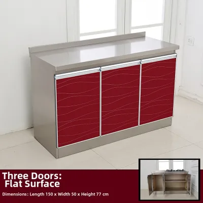 Economic Stainless Steel Countertop Kitchen Sink Cabinet Moisture Proof Storage Cabinet for Renters Modern Simple Style Home Furniture