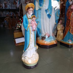 Tượng Công Giáo Đức Mẹ La Vang Việt Nam 12 mét màu xanh dương dát vàng chất liệu composite