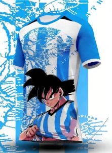 Bandai | Summer2026Dragon Ball Wukong "Argentina Blue and White Stripes" Football Theme3D Print Breathable T-shirt Adult Parent-child Top