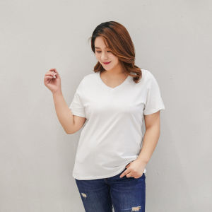 Super Special plus Size Womens T-shirt 100.00kg Fat mm 120.00kg Loose plus Size Large V-neck Pure Cotton Short Sleeve Tops Bottoming Shirt