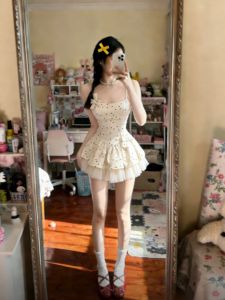 CHANGTONG | Polka Dot High Waist Flared Sweet Petite Summer Dress