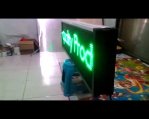 Running Text Dua Sisi 40x140cm Hijau Wifi Outdoor