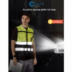 Áo ghile phản quang túi hộp áo ghile bảo hộ lao động phản quang nhiều túi áo phản quang công trường cho kỹ sư công nhân kỹ thuật áo ghile phản quang lao động hàng chất lượng cao giá rẻ Loại 1