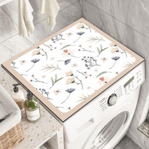Vikama Flowers Máy Giặt Máy Sấy Tấm Che Bụi Thấm Hút Nhanh Khô Tấm Bảo Vệ Da Lộn Cho Phòng Giặt Tấm Lót Máy Giặt Sáng Tạo