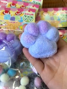 Handmade Flocking Cats Paw Stress Relief Squishy Toy Mochi Slow Rebound New Fidget Toy Birthday Party Gift