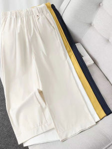 กางเกงขายาวทรงตรงเอวสูงทรงหลวมสำหรับผู้หญิงในช่วงฤดูร้อนปี 2025 กางเกงขายาวทรงสลิมฟิตทรงบาง กางเกงขายาวทรงลำลองสำหรับผู้หญิง