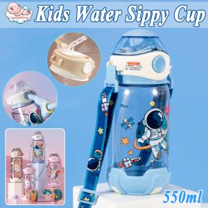 550ml Kids Cup Water Bottle for Children with Lid and Straw Bounce Cover Drink Bottle Feeding Nursing Water Juice Bottle Sippy Cup Water Tumbler